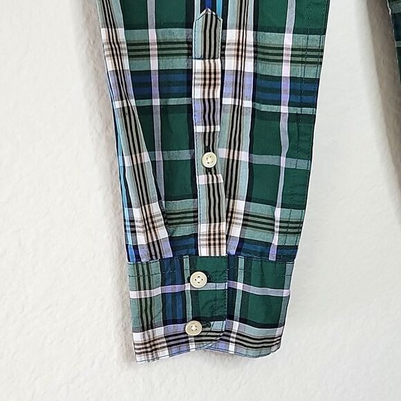 J. CREW Womens Green Plaid Button Down Long Sleeve Casual Collared Shirt size 6 - Picture 9 of 15
